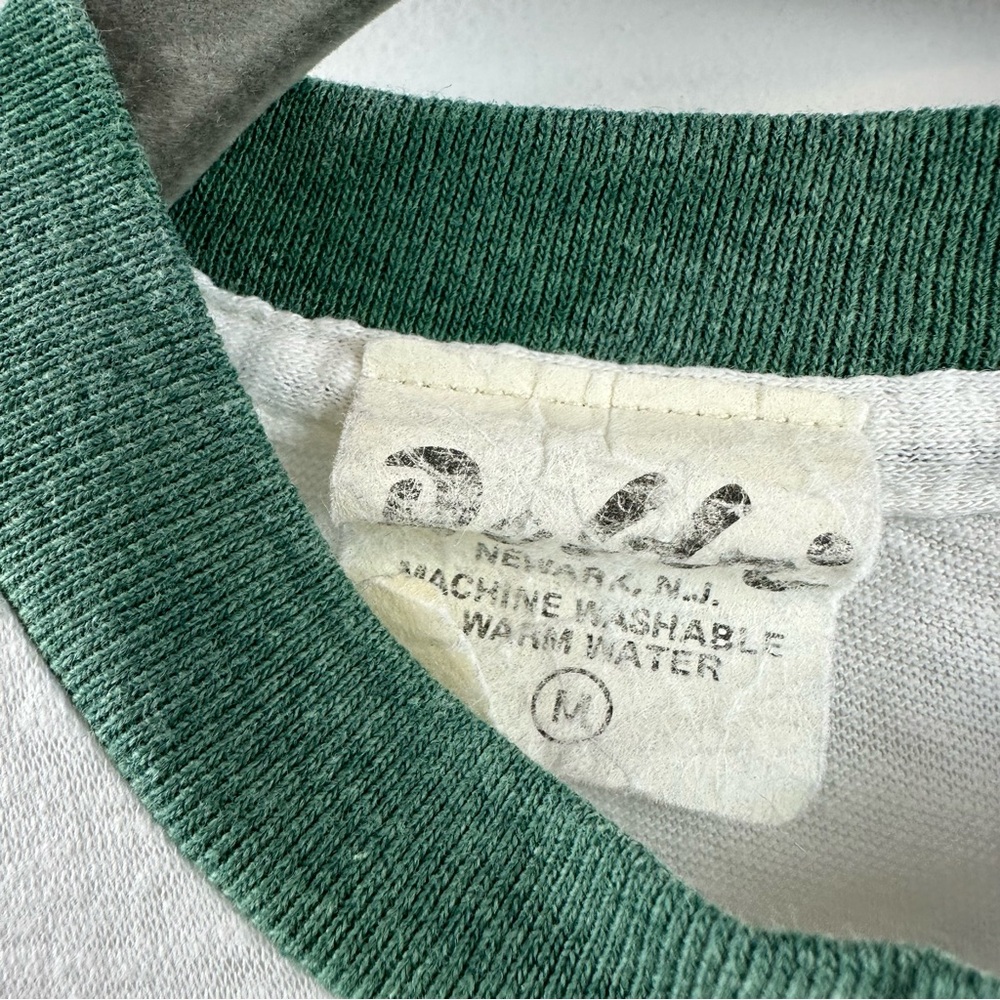 Vintage Meadowlands Ringer Tee T-Shirt Medium Green White - Picture 4 of 7